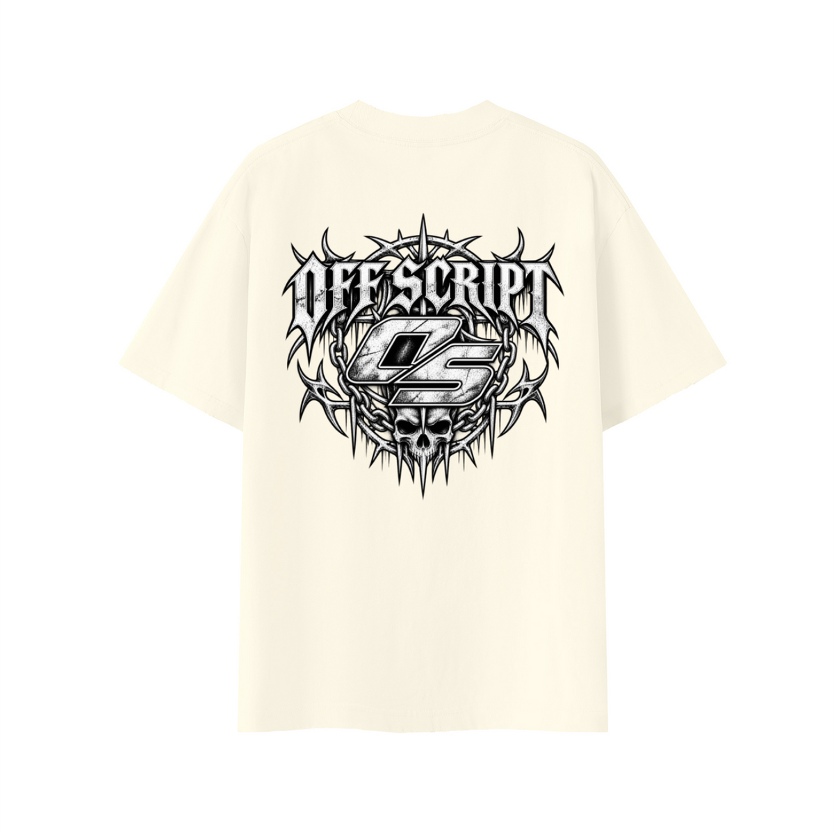 Off Script Gothic Skull Vintage Wash Distressed T-Shirt