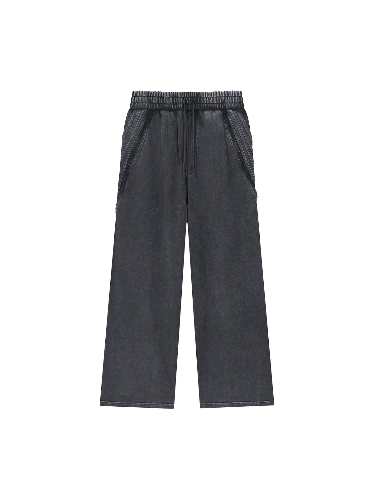 Snow Washed Tape Raw-Edge Sweatpants
