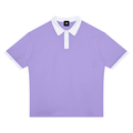 Light Purple with White Unisex Color Block Polo Shirt front product view