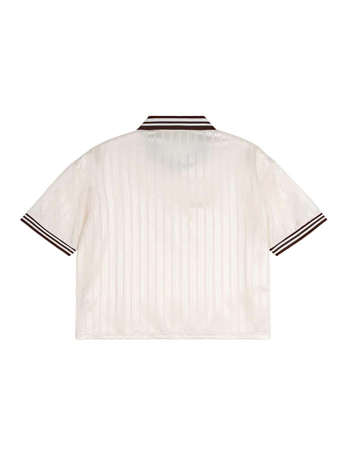 Unisex Contrast-Stripe Polo-Collar T-Shirt gallery view