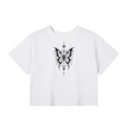 Celestial Butterfly women’s cropped T-shirt in white – front