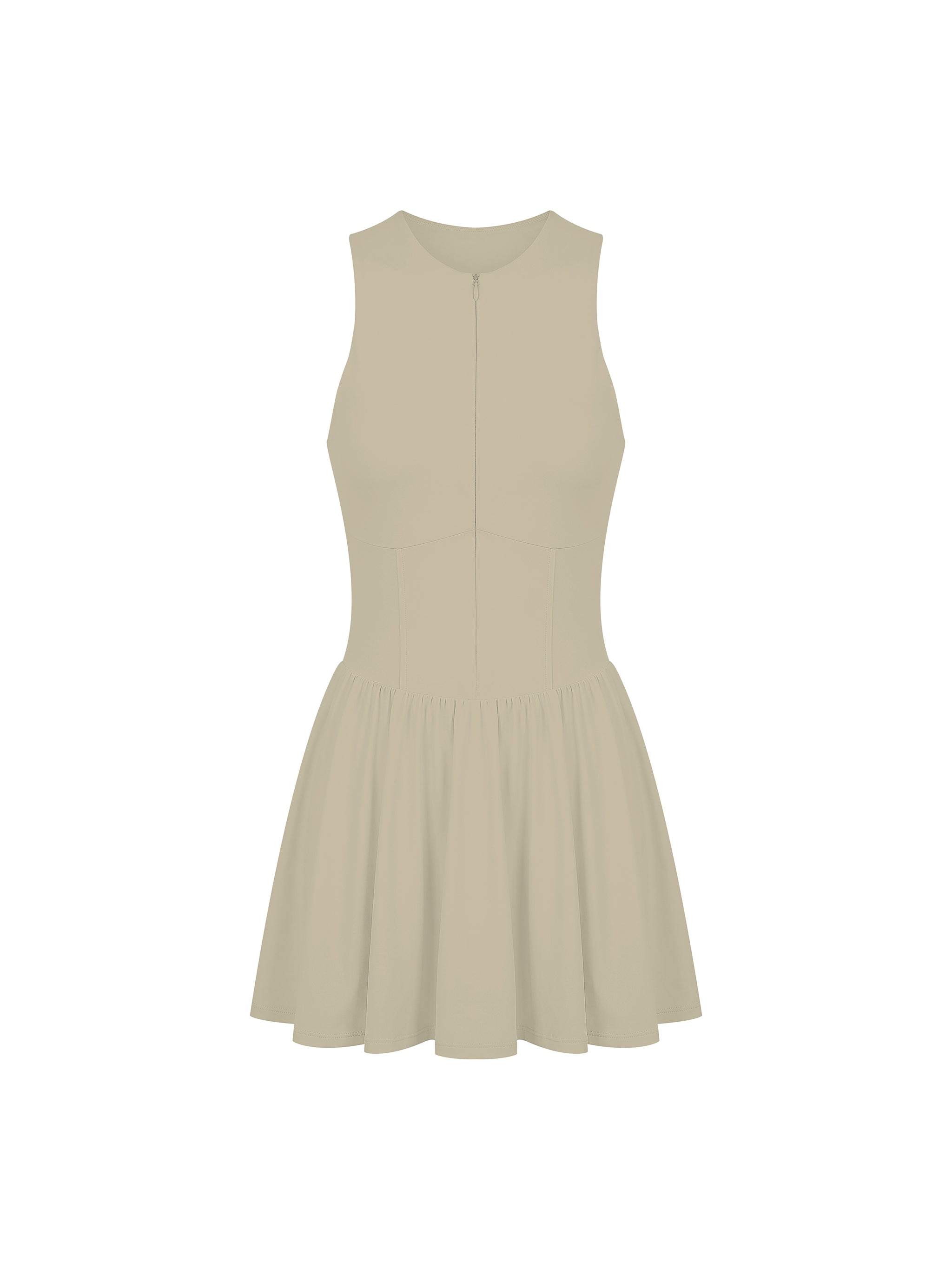 Women’s Ruched Sleeveless Full-Zip Dress