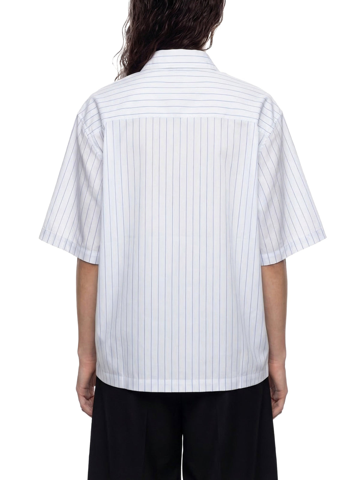 Unisex Striped Boxy Button-Up Shirt