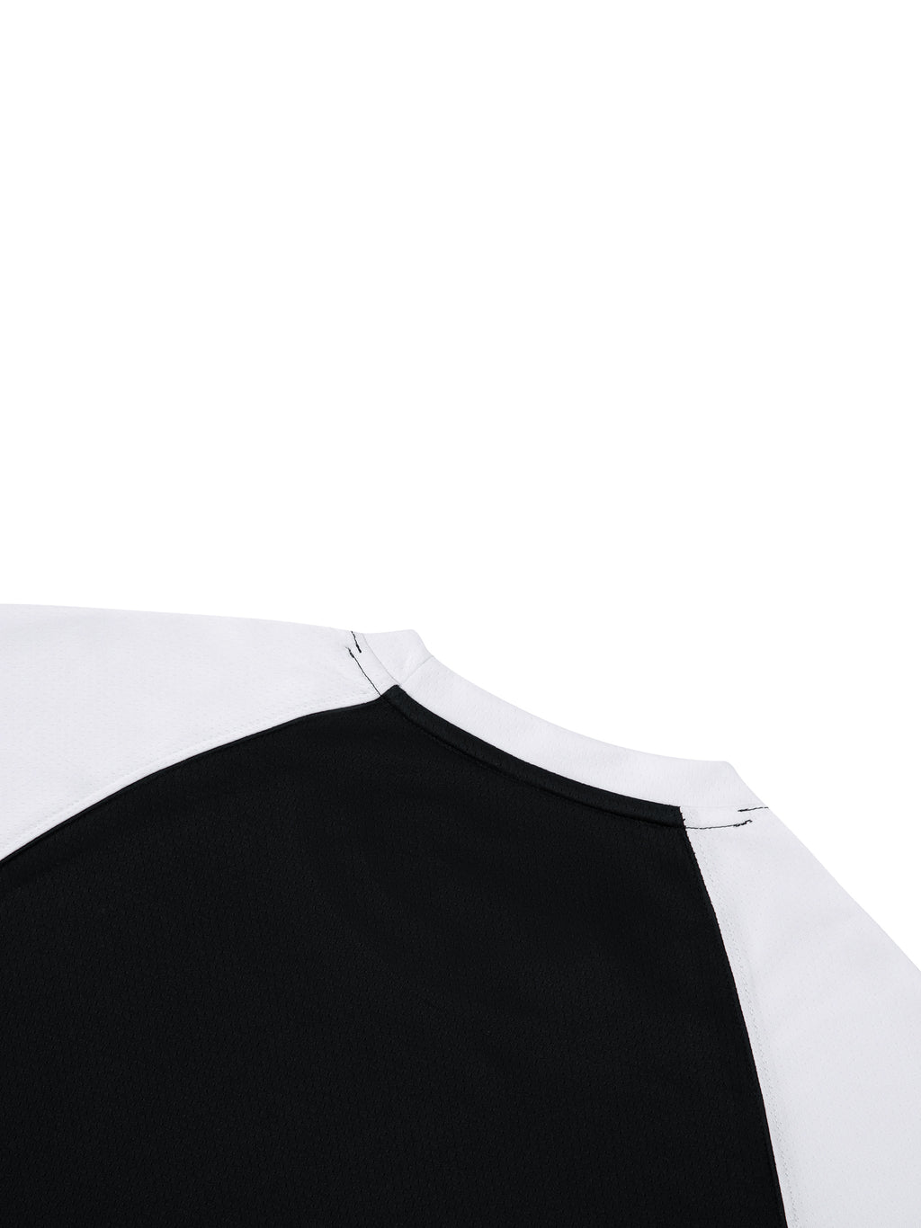 Contrast Raglan Sleeve Mesh T-Shirt back neckline detail