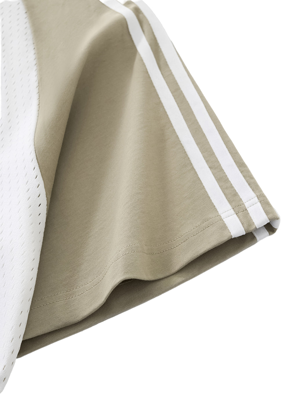 Contrast Stripes Panel Mesh T-Shirt striped sleeve detail