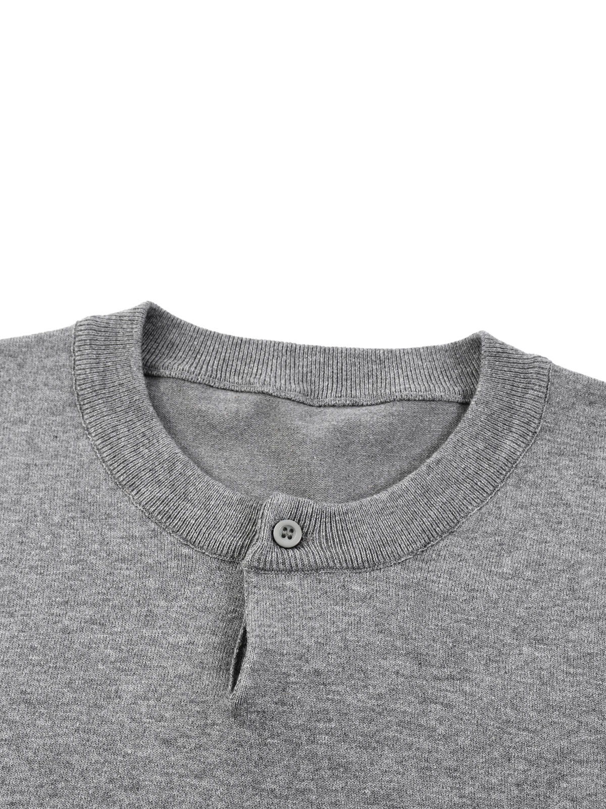 Off Script Cotton Knit Short Sleeve Henley T-Shirt - Henley neckline detail