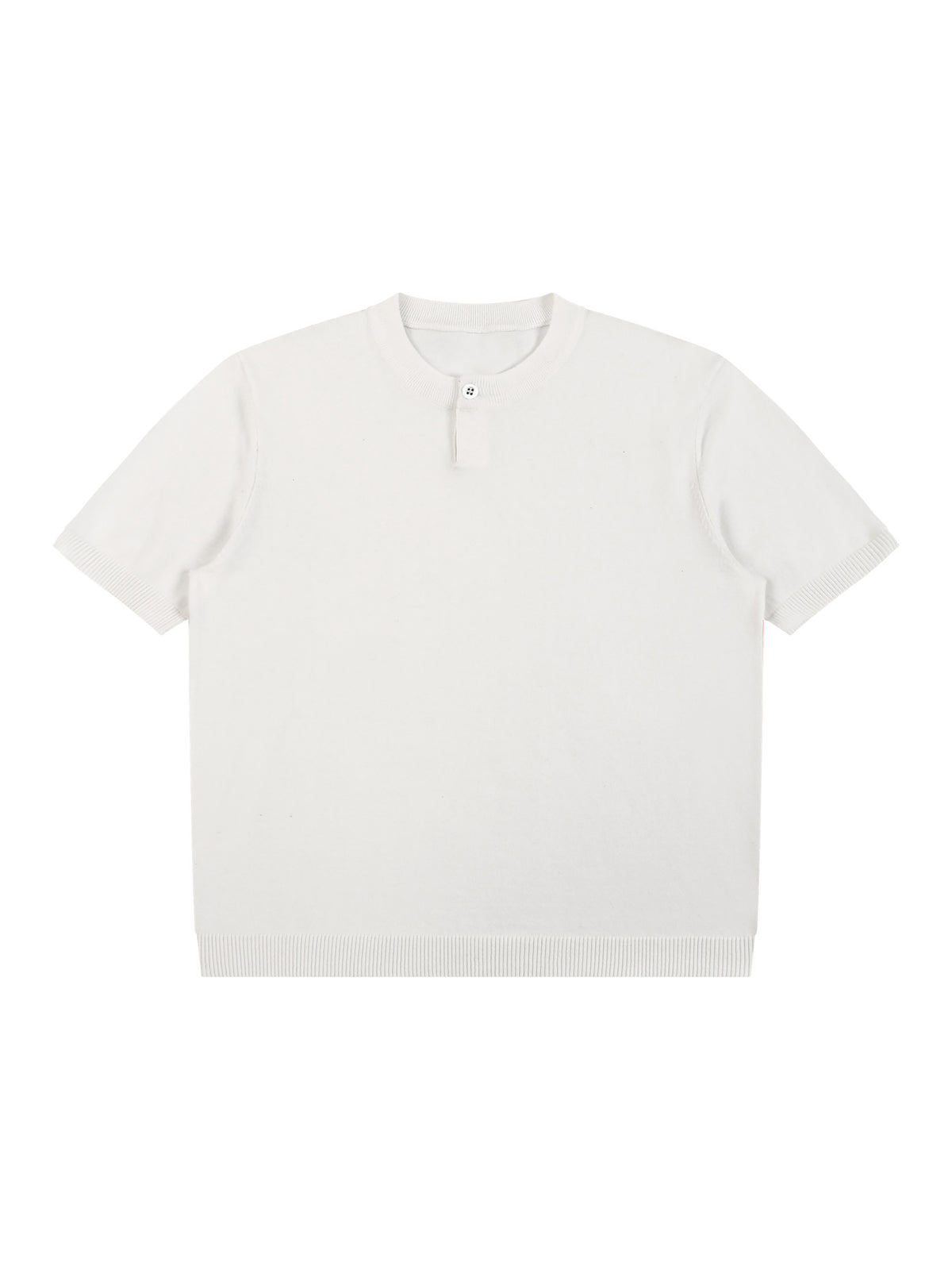 Off Script Cotton Knit Short Sleeve Henley T-Shirt - White front view