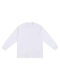 Off Script Crew Neck Drop Shoulder Long Sleeve Shirt - Basic White front view