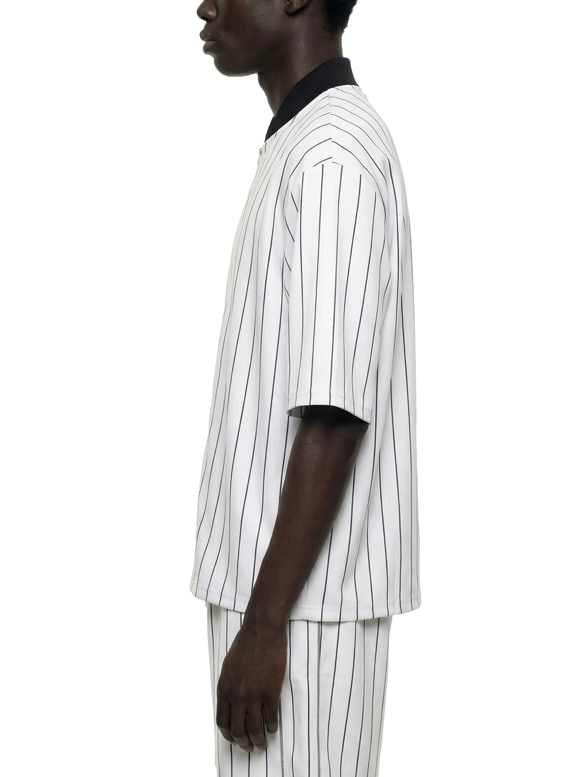 Unisex Striped Full-Zip Baseball Jersey