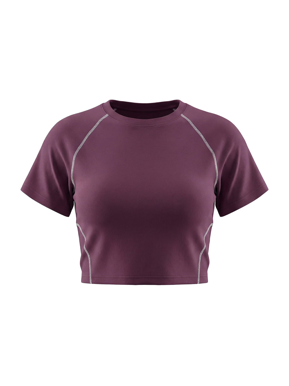 Women's Contrast Stitch Raglan Crop T-Shirt