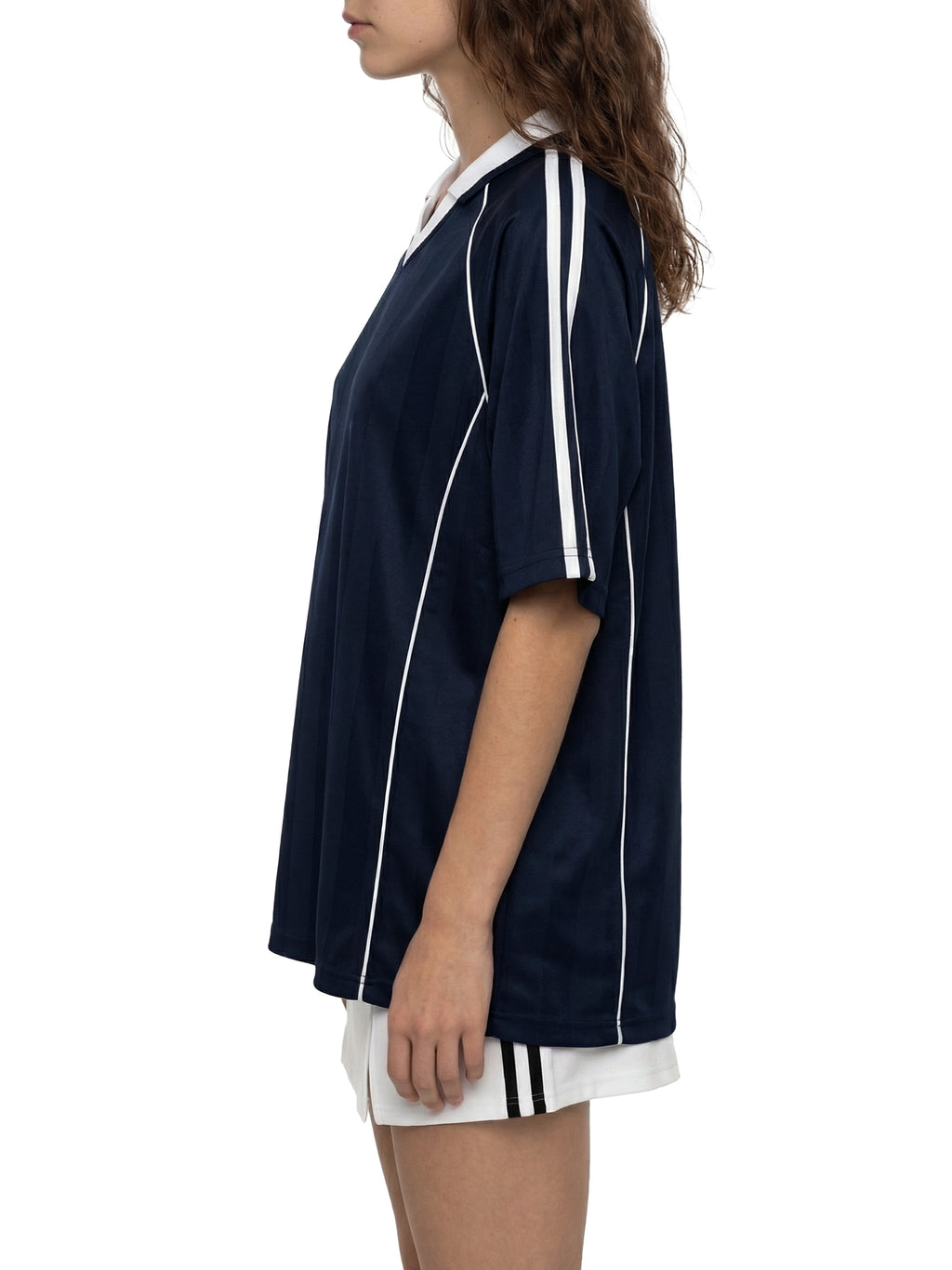 Unisex Shadow-Stripe Collared Soccer Jersey gallery view