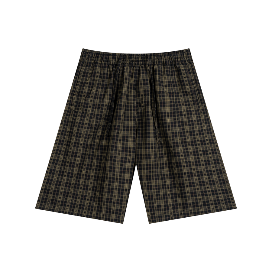 Unisex Plaid Wide Leg Shorts
