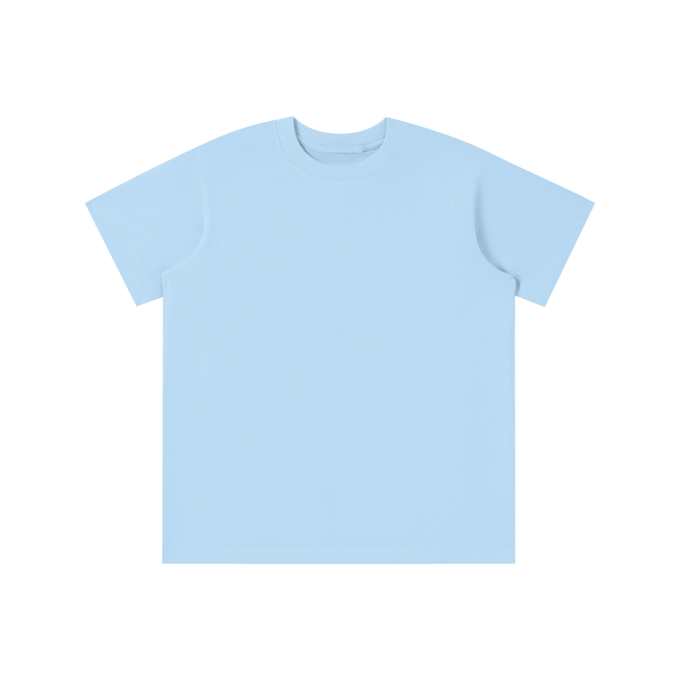 Essential kids’ cotton T-shirt in Light Blue — front view