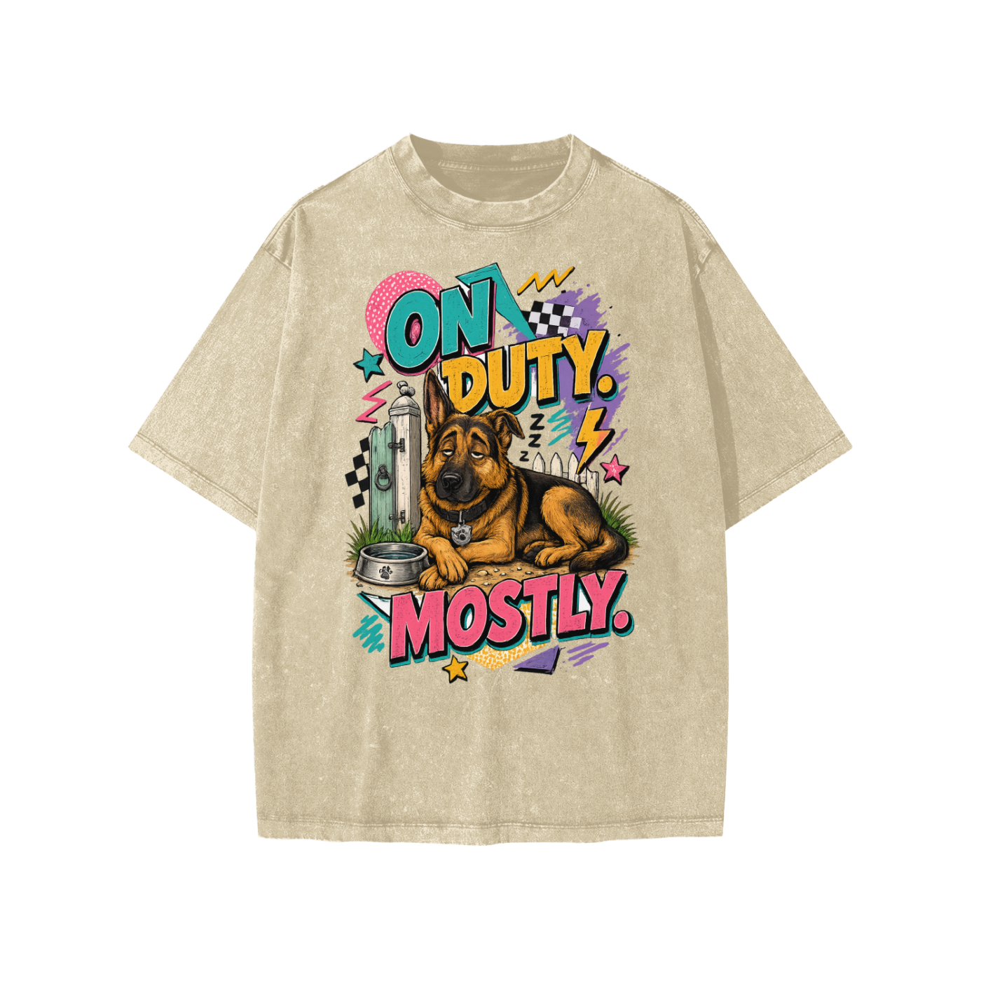 On Duty Mostly snow-washed kids’ T-shirt in khaki