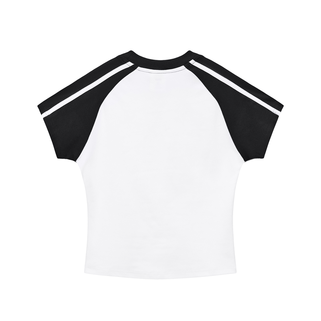 Contrast Stripes Bodycon Raglan Sleeve T-Shirt