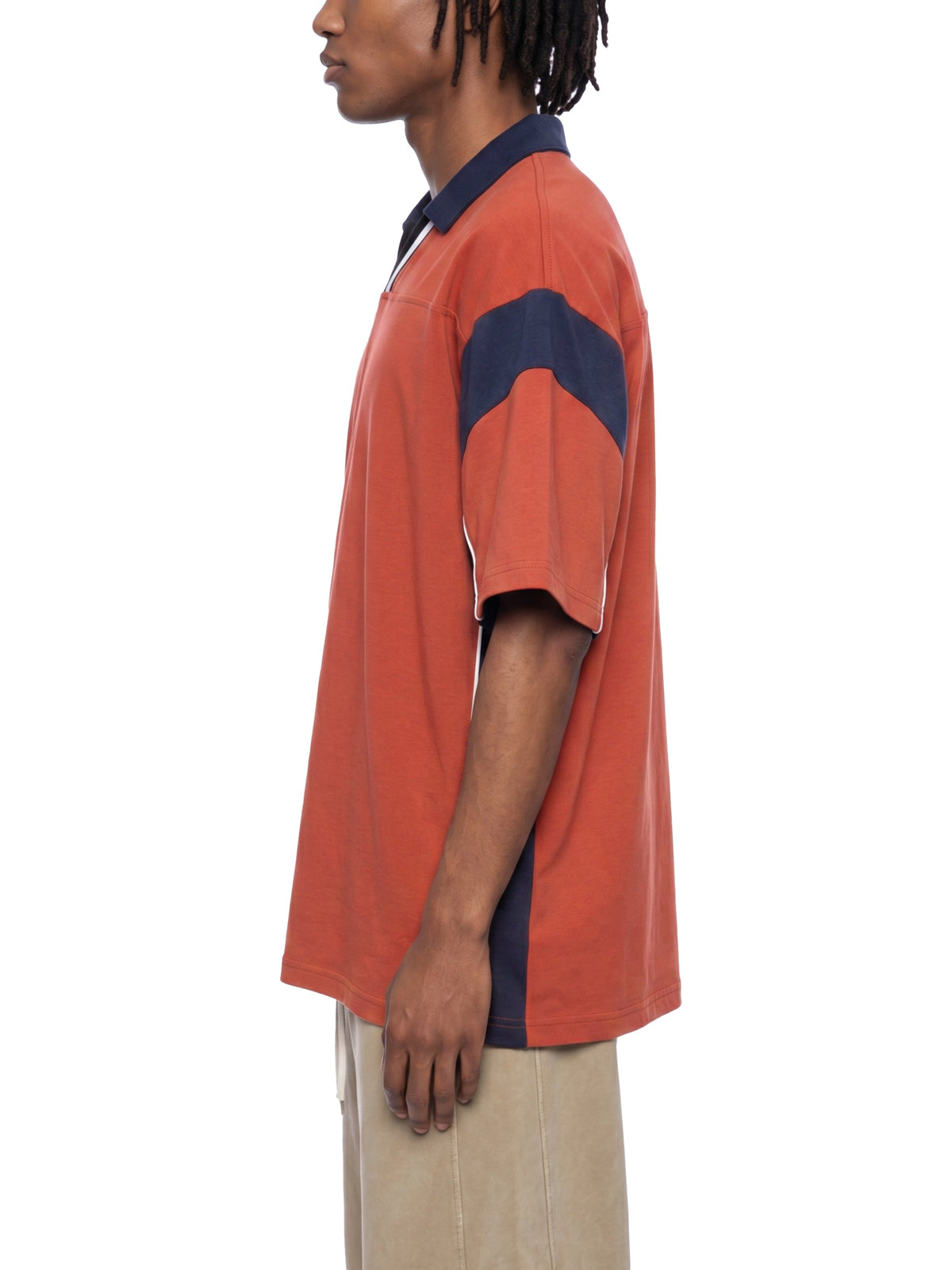 Unisex Boxy Colour Block Polo Shirt