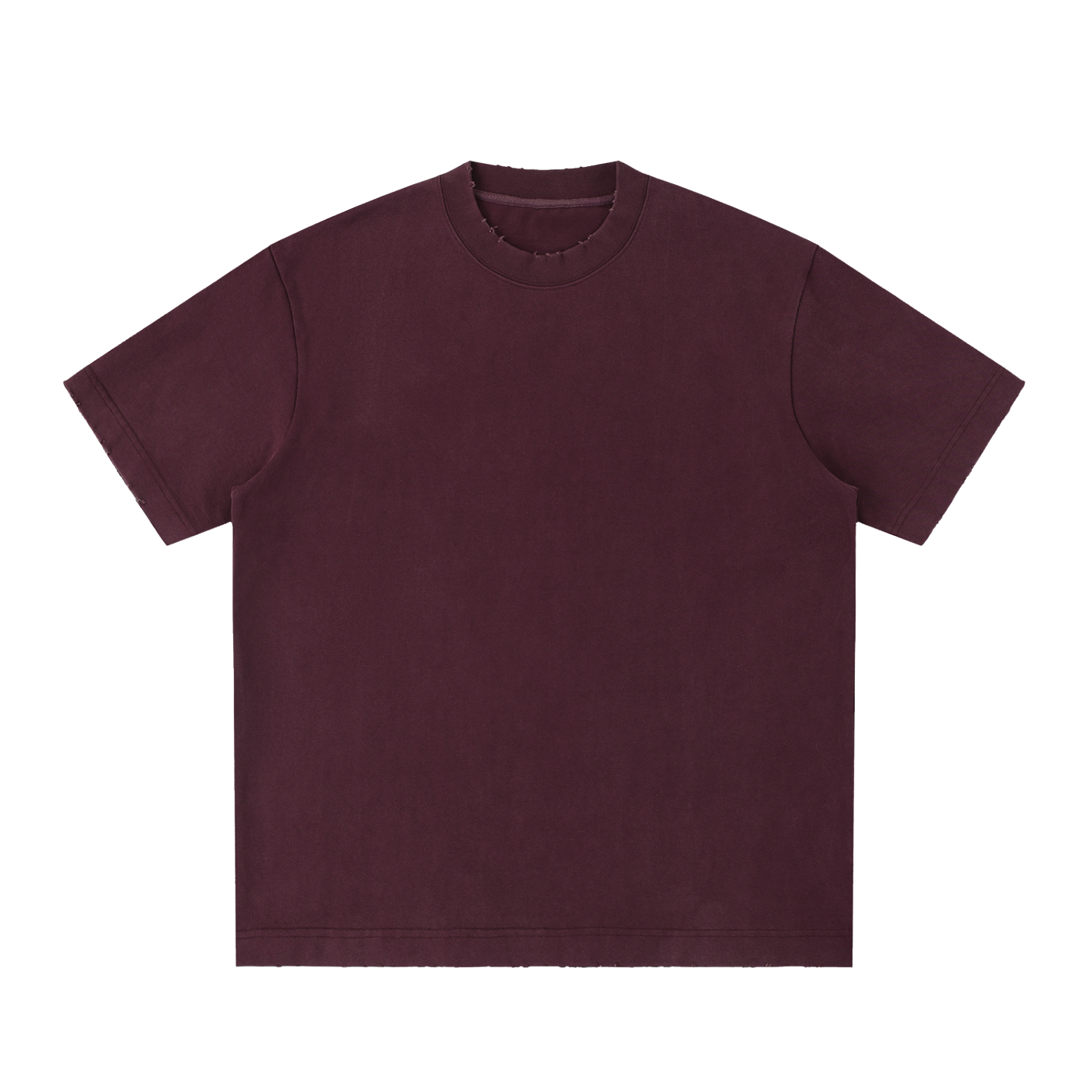 Heavyweight Vintage Washed Frayed T-Shirt – Ume Purple front