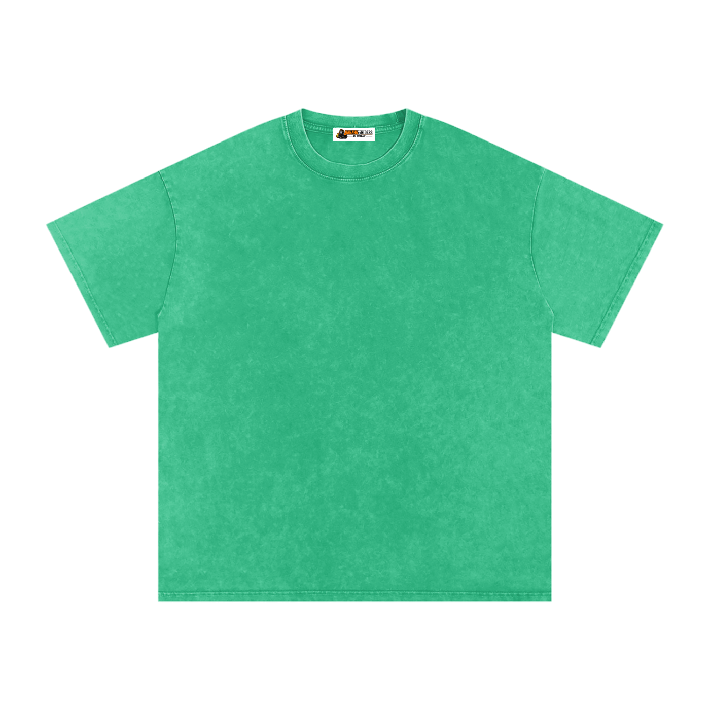 Grass Green Snow-Washed Oversized Cotton T-Shirt – front view