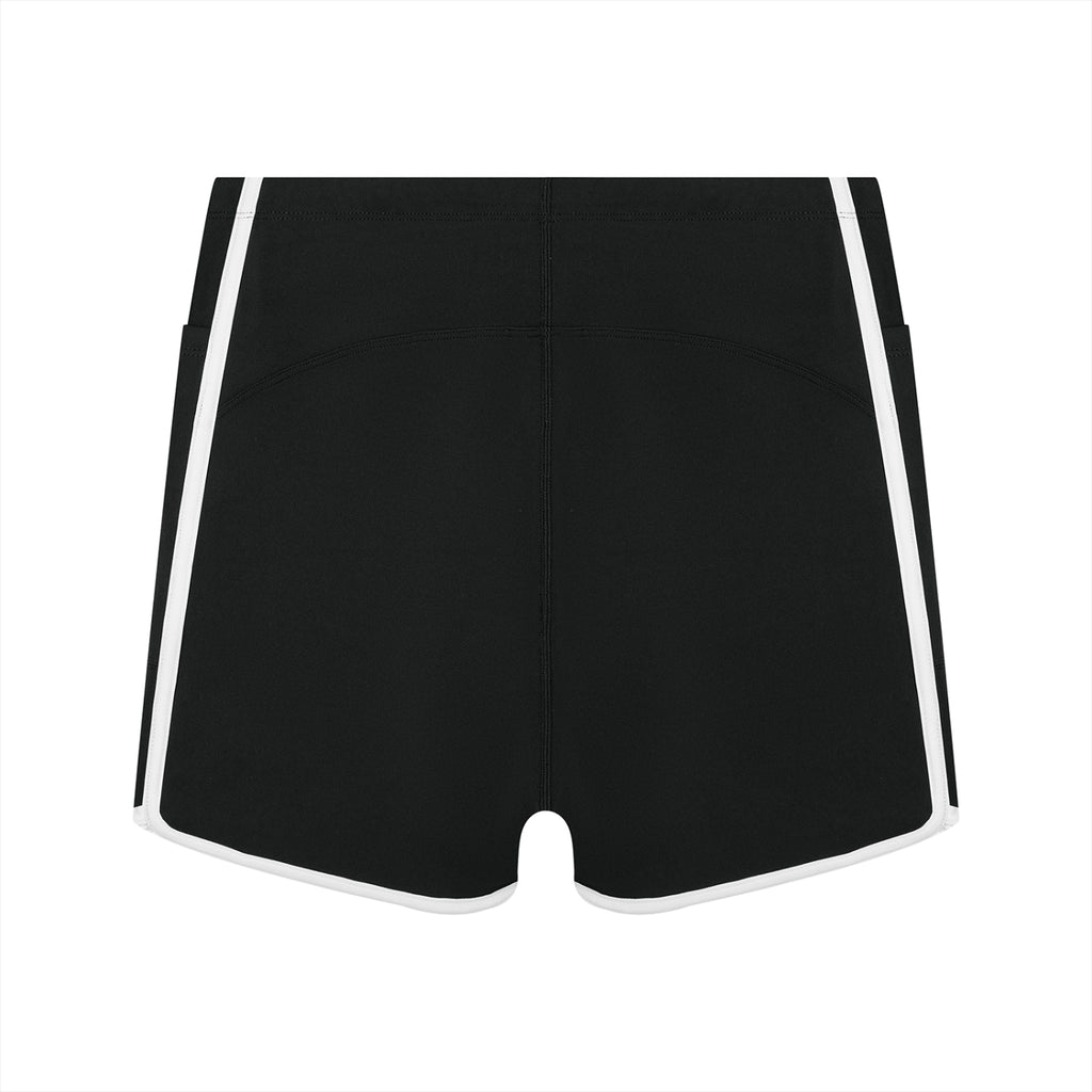 Off Script Women’s High-Rise Contrast-Piped Yoga Shorts