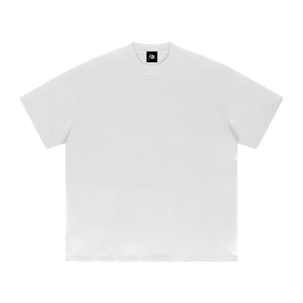 White Heavyweight Drop Shoulder T-Shirt front product view