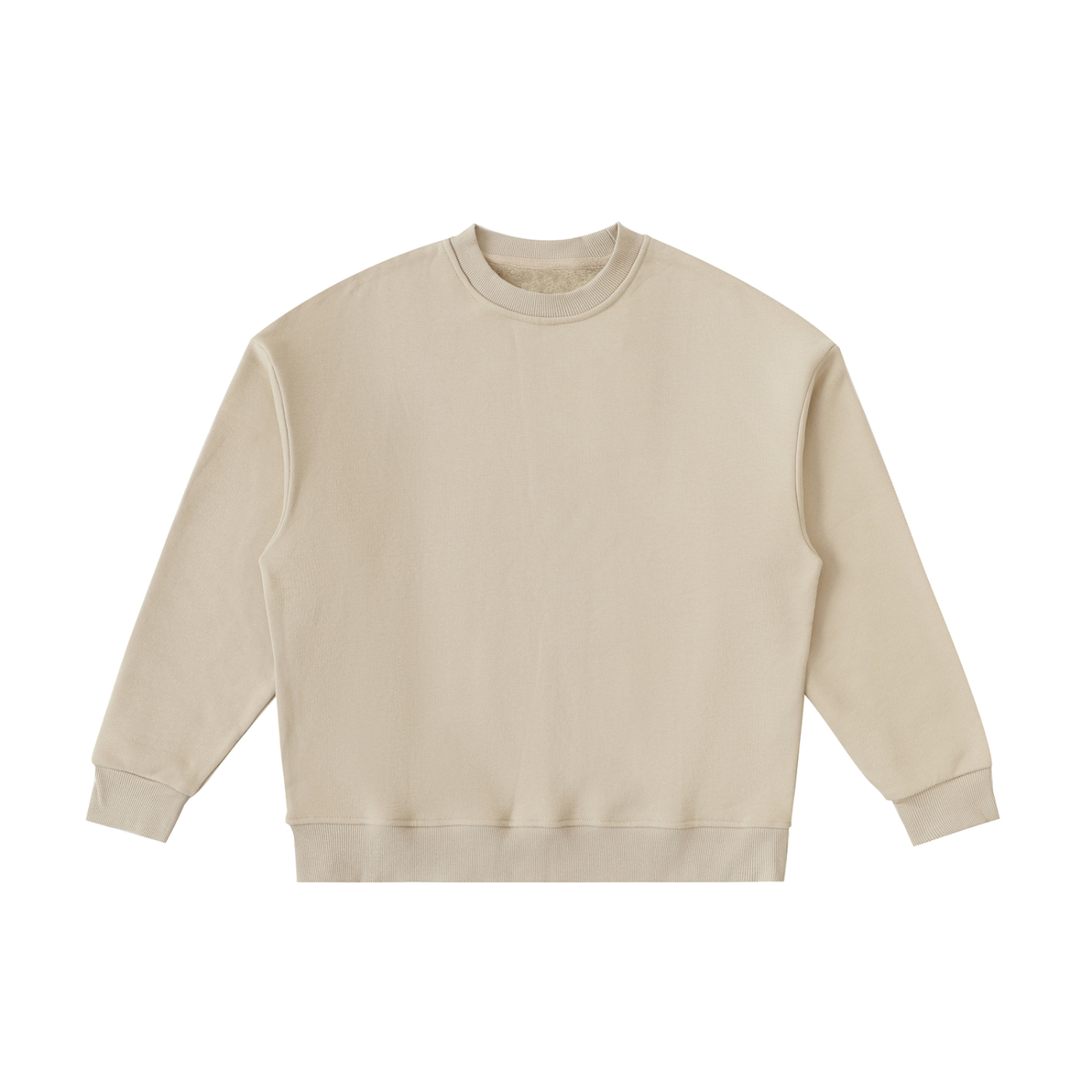 Essential Fleece Kids’ Crewneck Sweatshirt in Khaki — front view