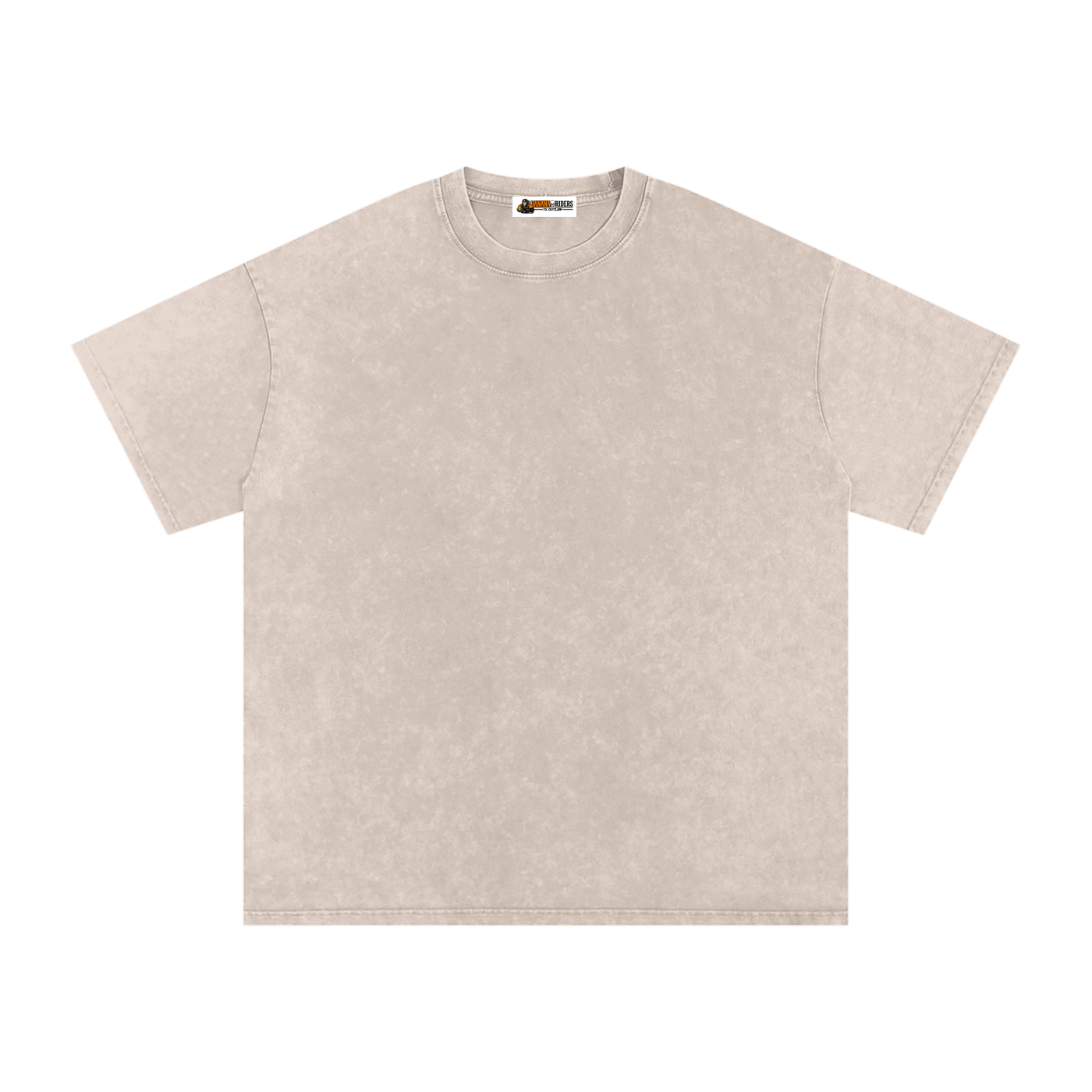 Apricot Snow-Washed Oversized Cotton T-Shirt – front view