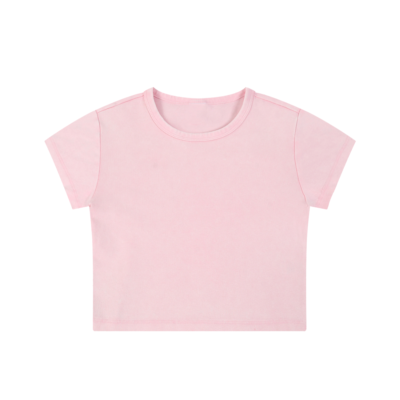 Women’s snow washed crop top in Pink — front view