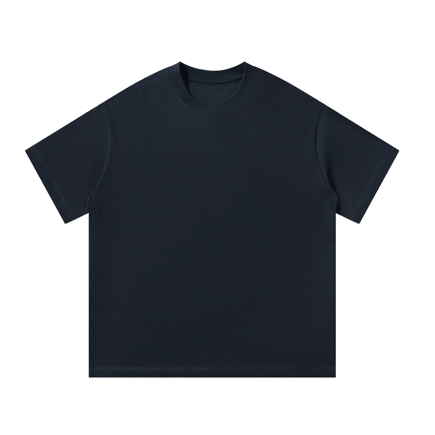 Unisex Oversized Cotton T-Shirt in Navy Blue — front view