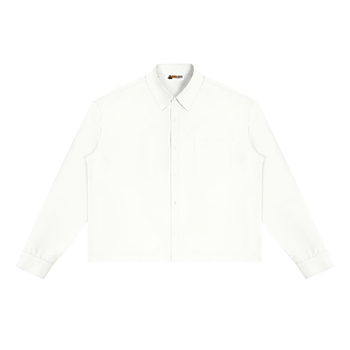 Unisex boxy long-sleeve shirt in white