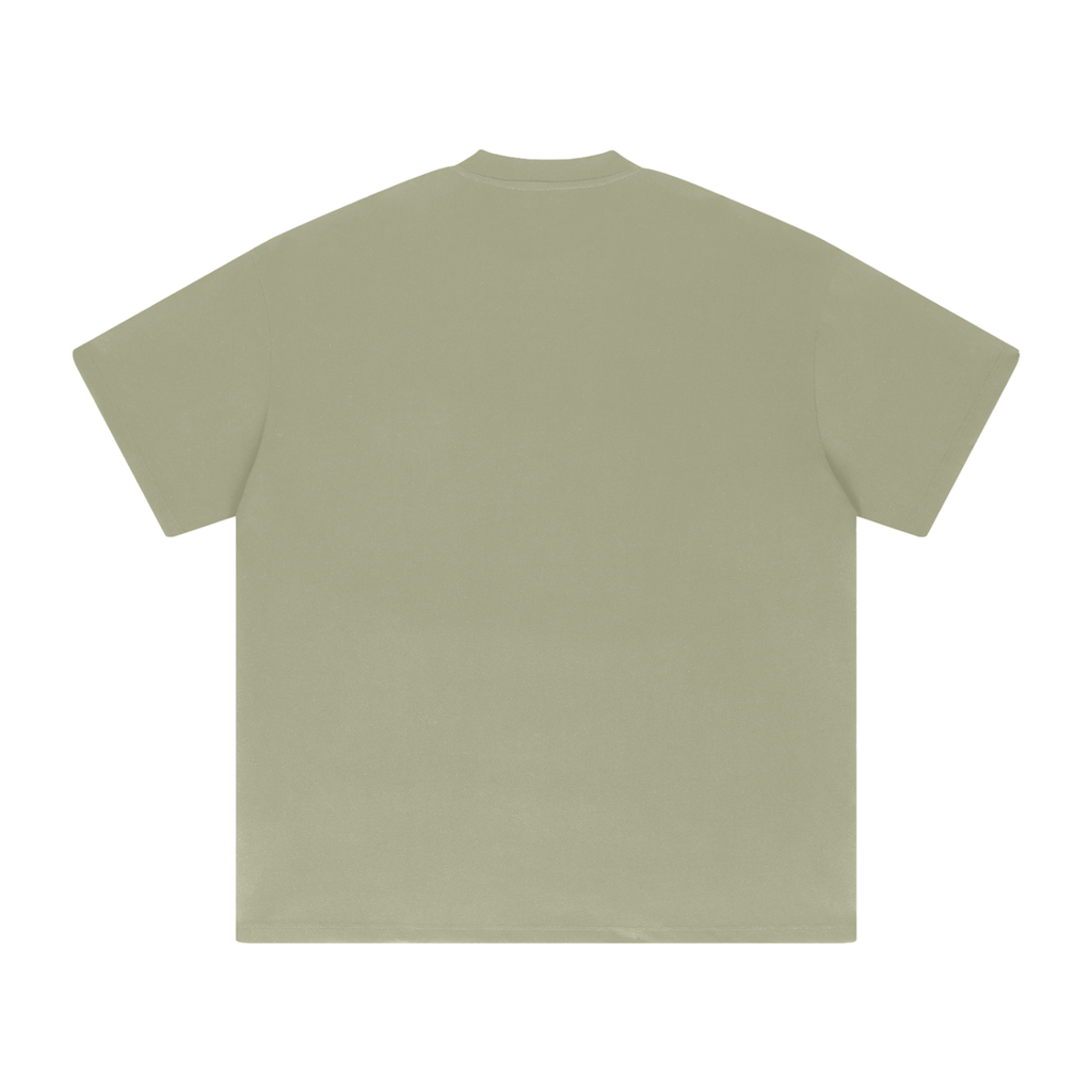 Grey Green Heavyweight Drop Shoulder T-Shirt back product view