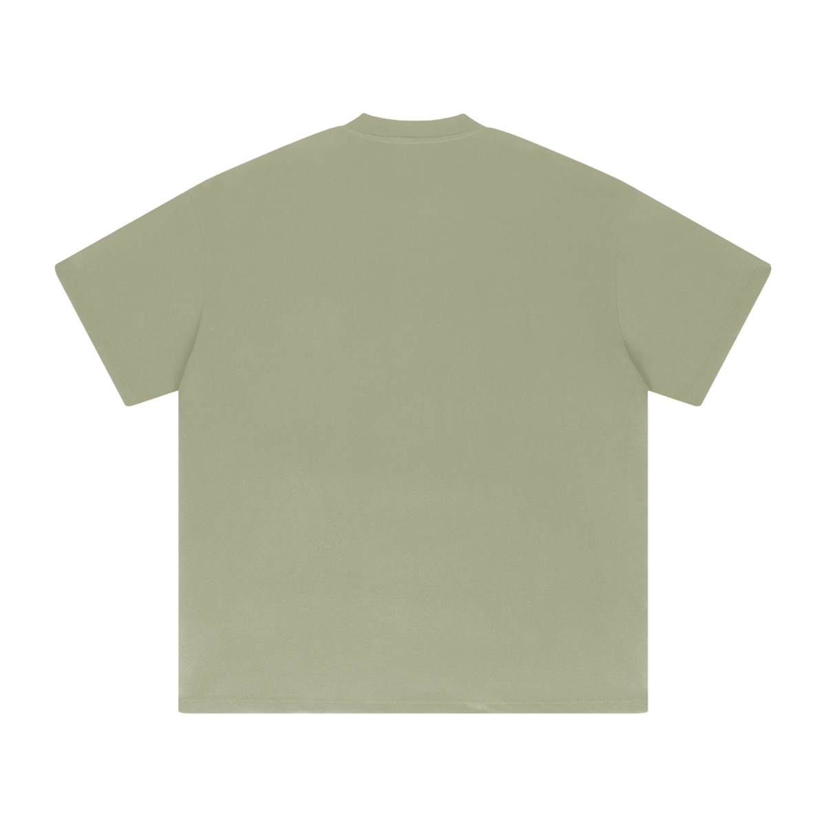 Grey Green Heavyweight Drop Shoulder T-Shirt back product view