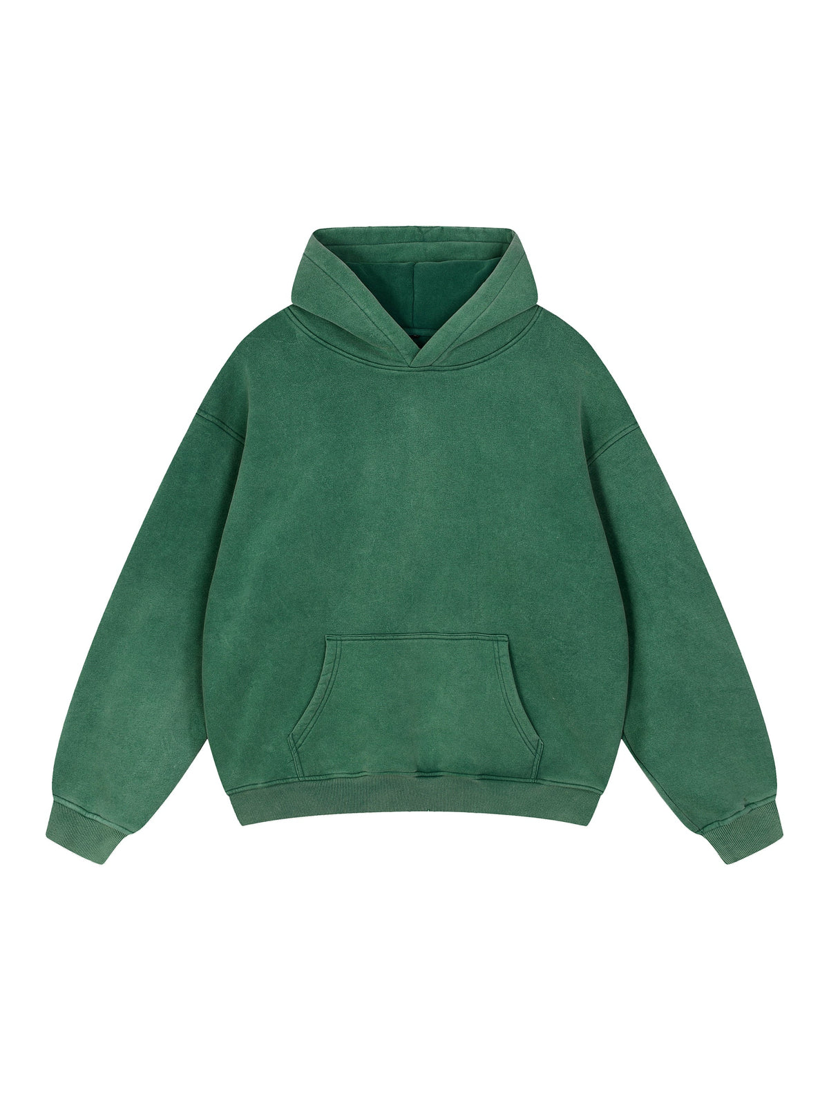 Snow Wash Fleece Oversize Hoodie – Dark Green