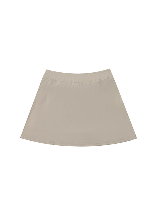 High-Waist Pocketed A-Line Skirt