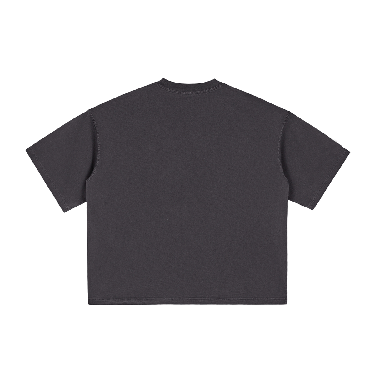 Black Unisex vintage-washed boxy T-shirt back view