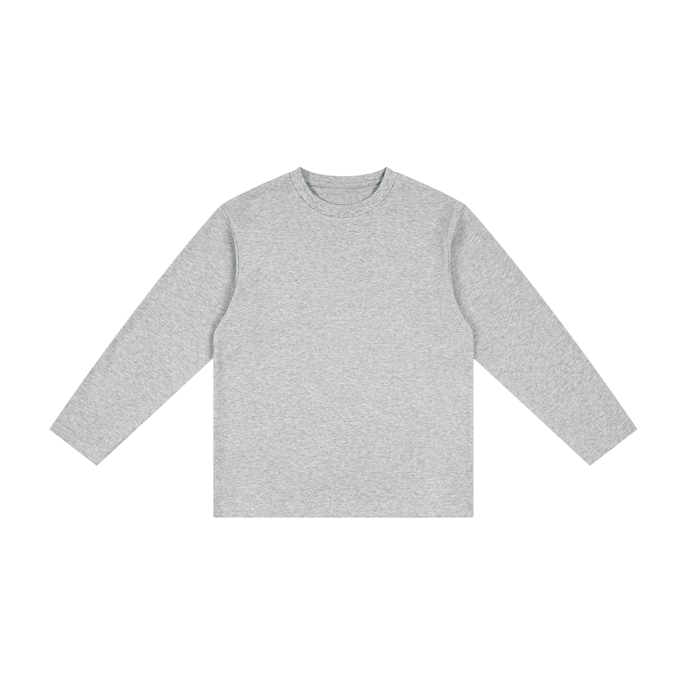 Kids’ Drop Shoulder Long Sleeve T-Shirt in Flower Grey — front view