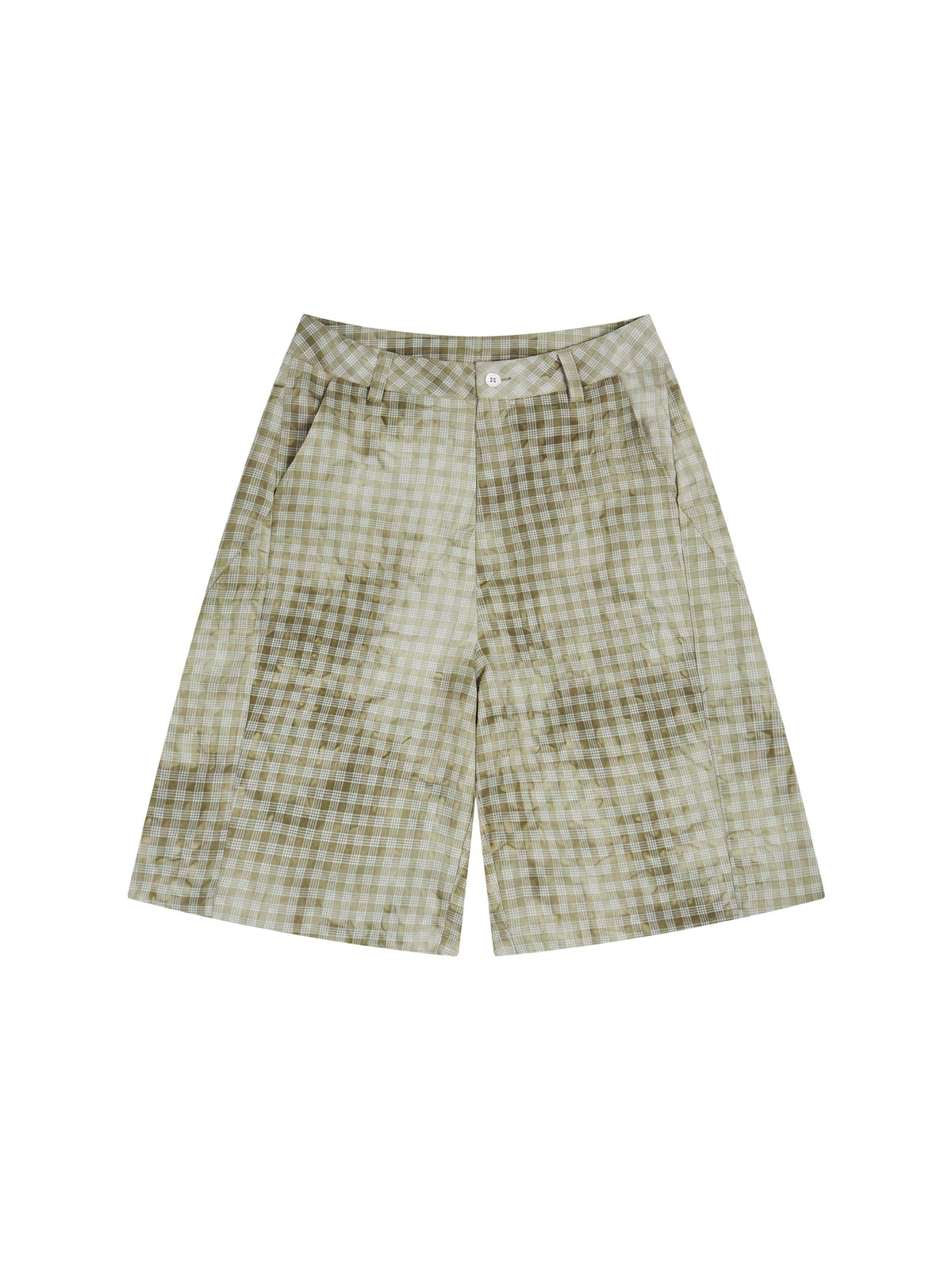 Unisex Vintage Wash Plaid Shorts