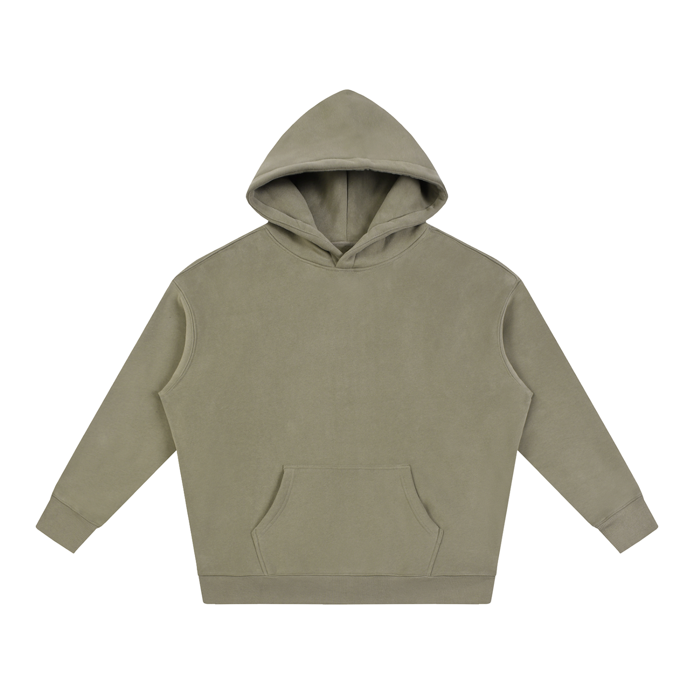 Unisex Oversize Fleeced Hoodie – Grey Coffee front