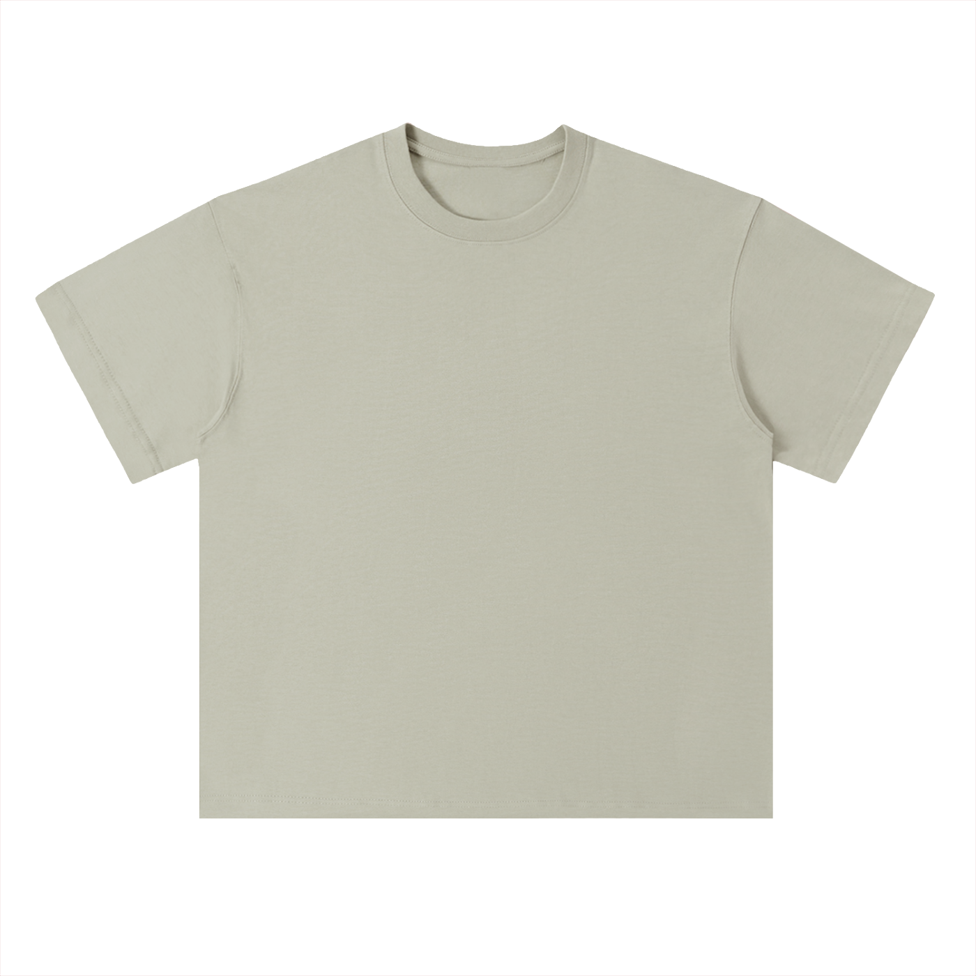 Gray Green Heavyweight Drop Shoulder Cotton T-Shirt front