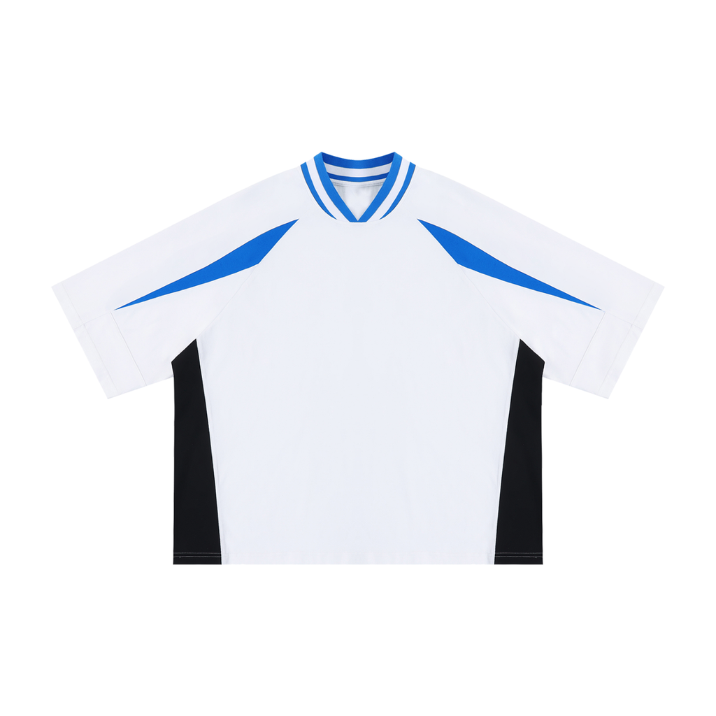 Unisex Oversized Color Block V-Neck T-Shirt