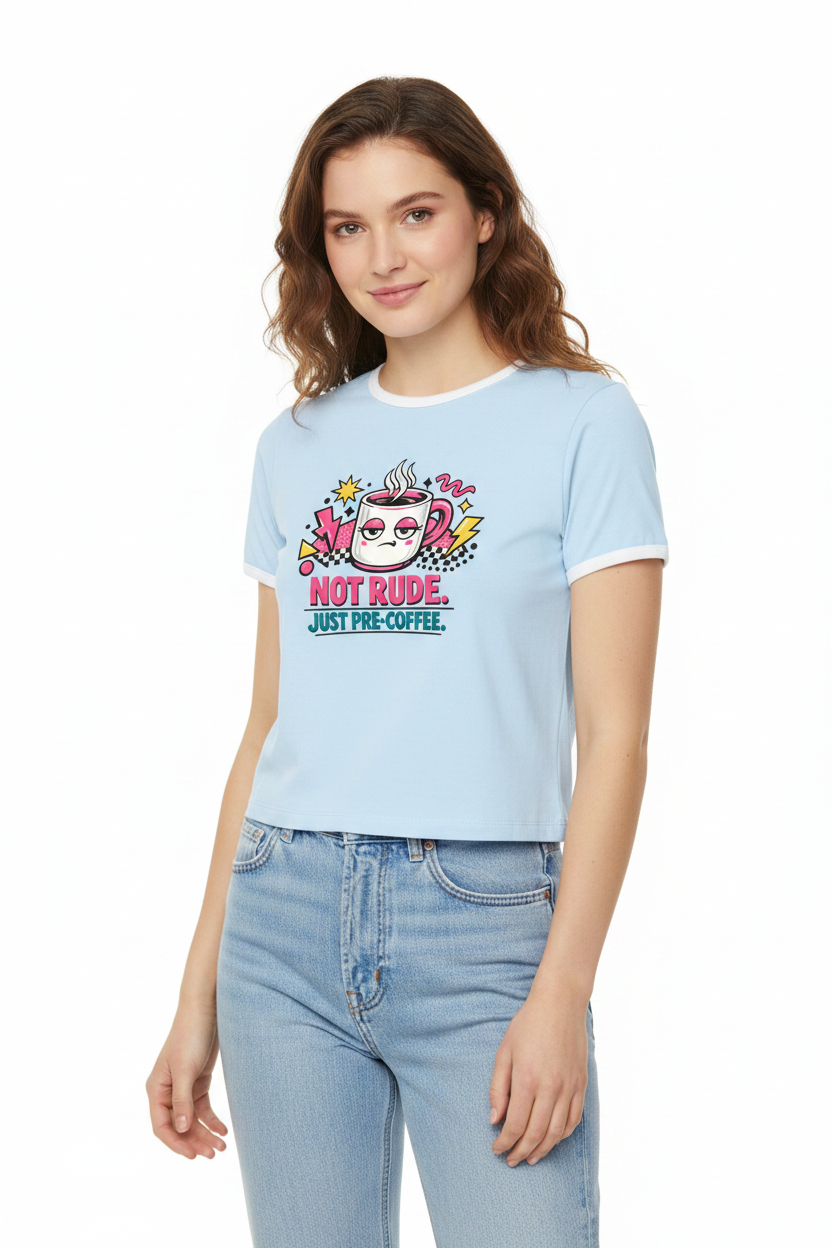 Not Rude Women’s Colour Block Crop T-Shirt