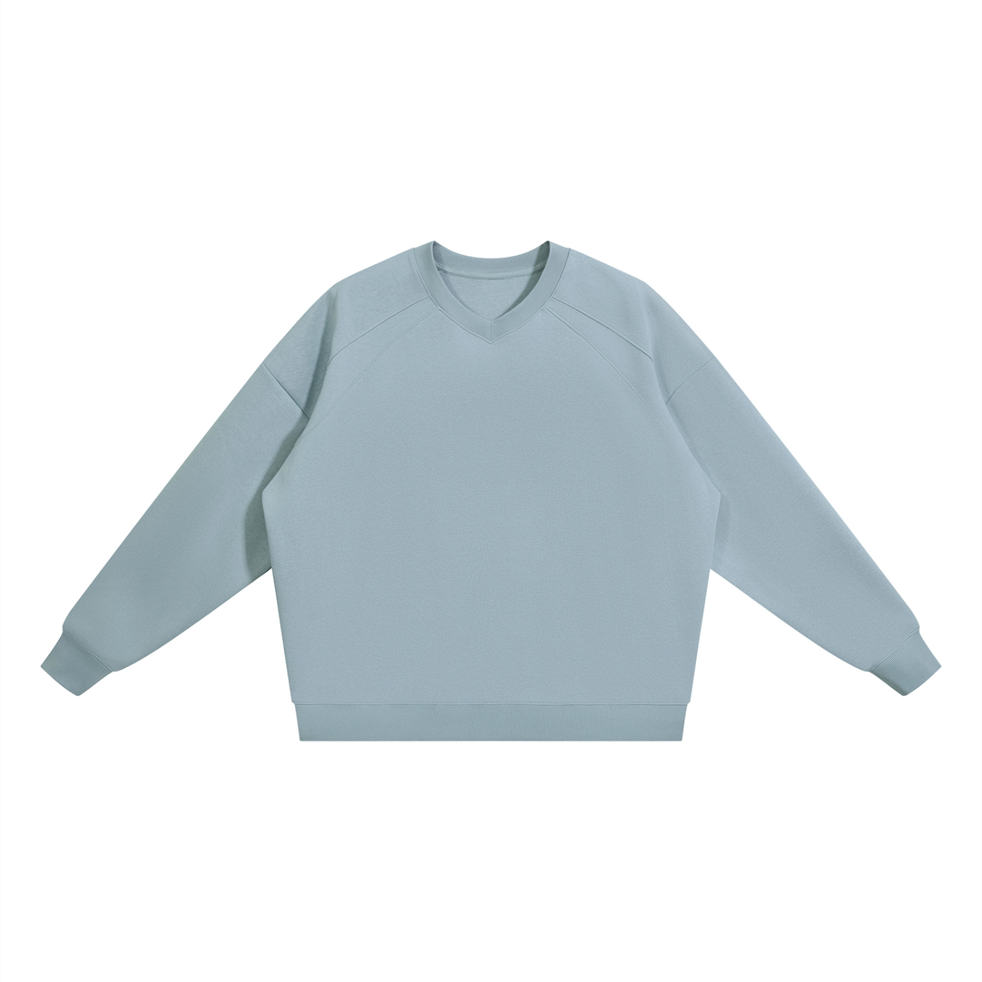 Unisex Oversized V-Neck Sweatshirt – Grey Blue front
