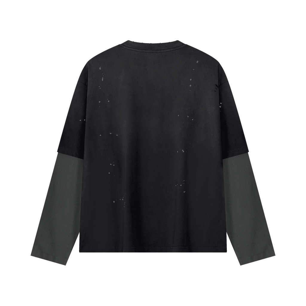Off Script Gothic Skull Vintage Wash Distressed Layer T-Shirt