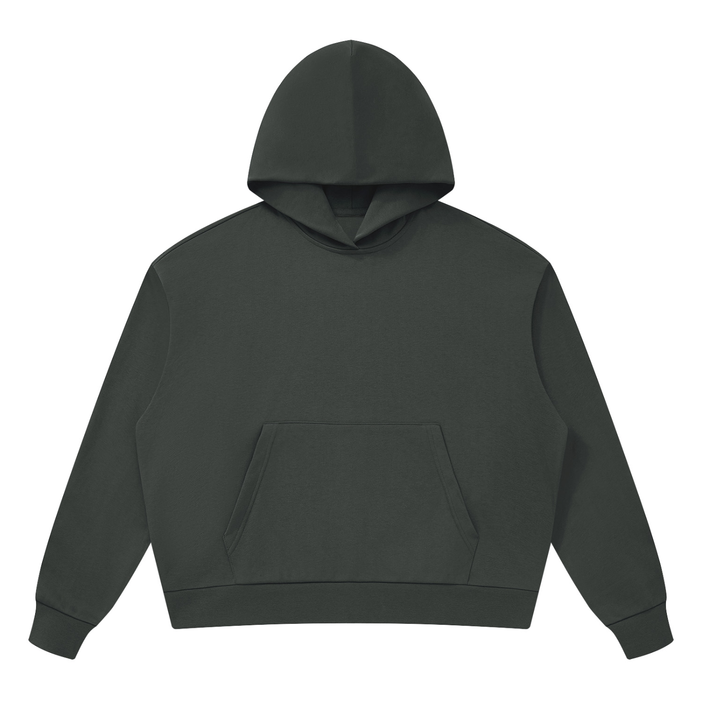 Unisex Drop Shoulder Hoodie in Dark Grey — front view