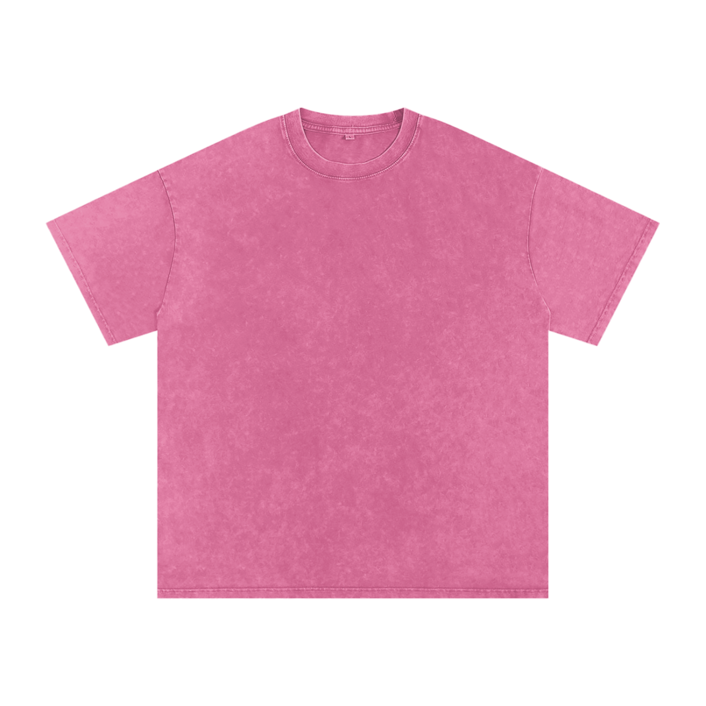 Snow Washed Oversized Cotton T-Shirt - Rose Red front