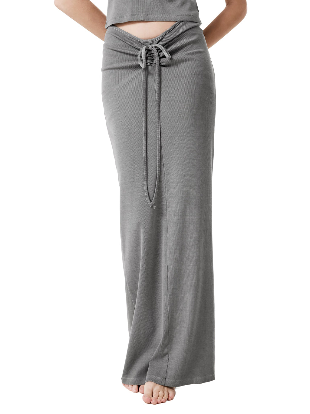 Women’s Dyed Washed Drawstring Maxi Skirt