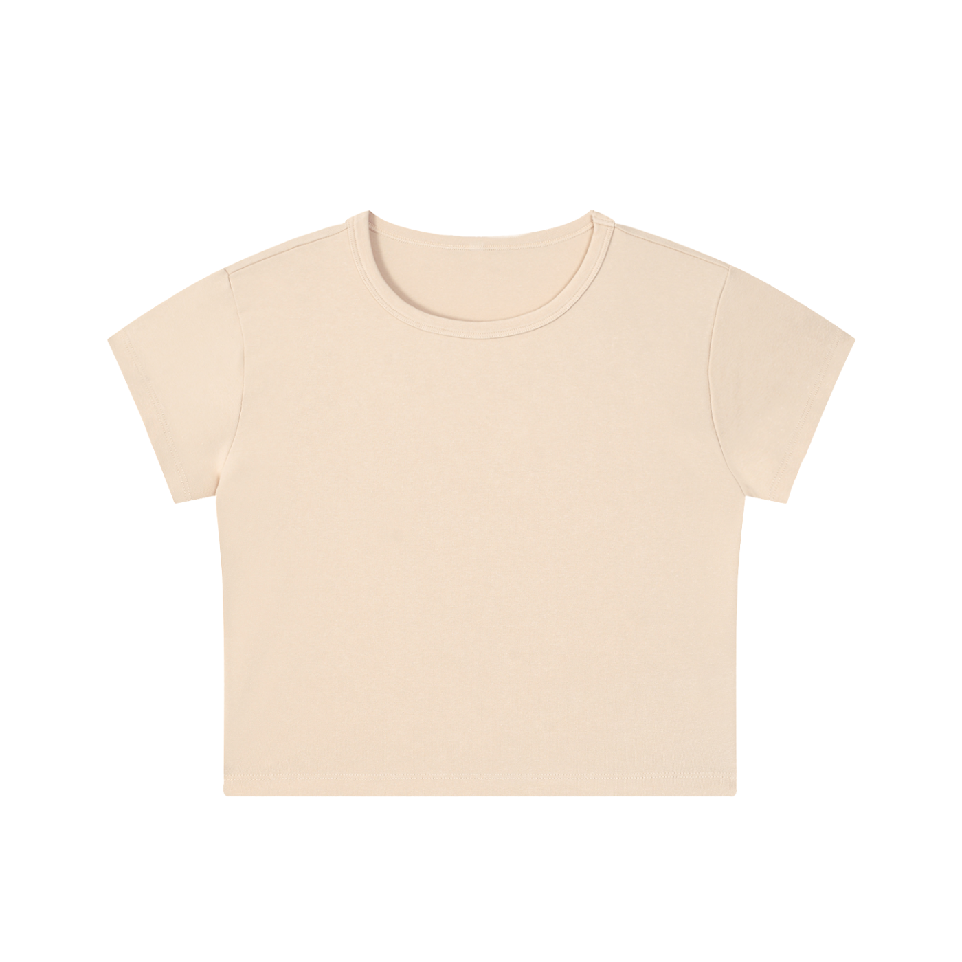 Women’s snow washed crop top in Khaki — front view