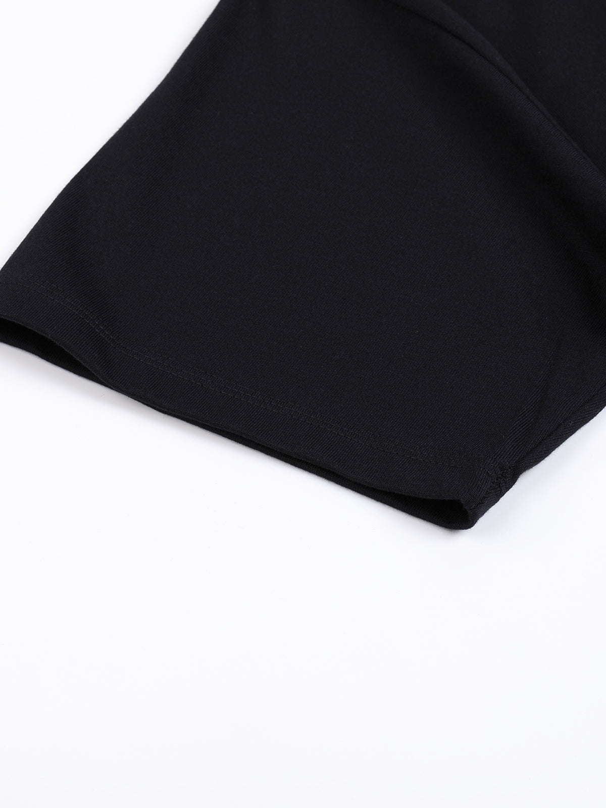 Off Script Drop Shoulder Cotton T-Shirt - Classic Black sleeve hem detail