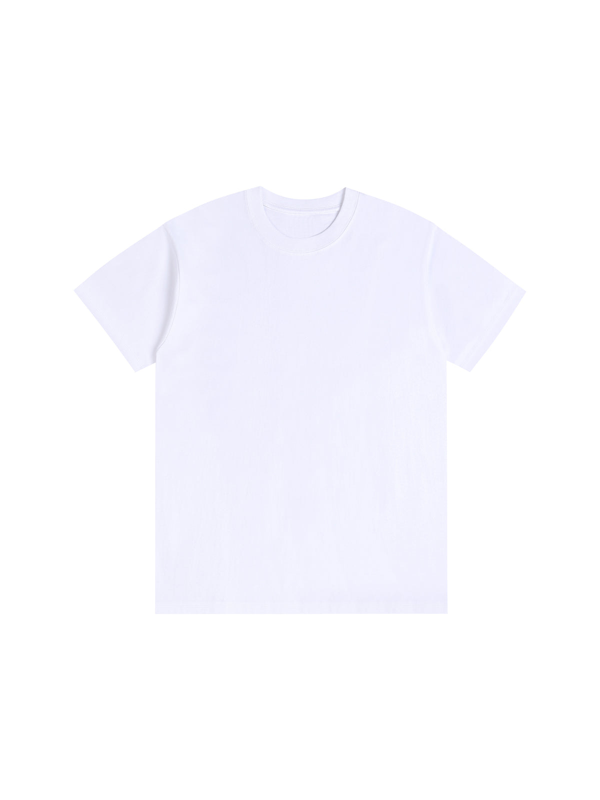 Off Script Drop Shoulder Cotton T-Shirt - Solid White front view