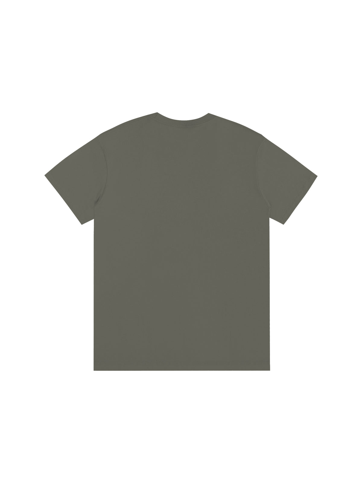 Off Script Drop Shoulder Cotton T-Shirt - Smokey Olive back view