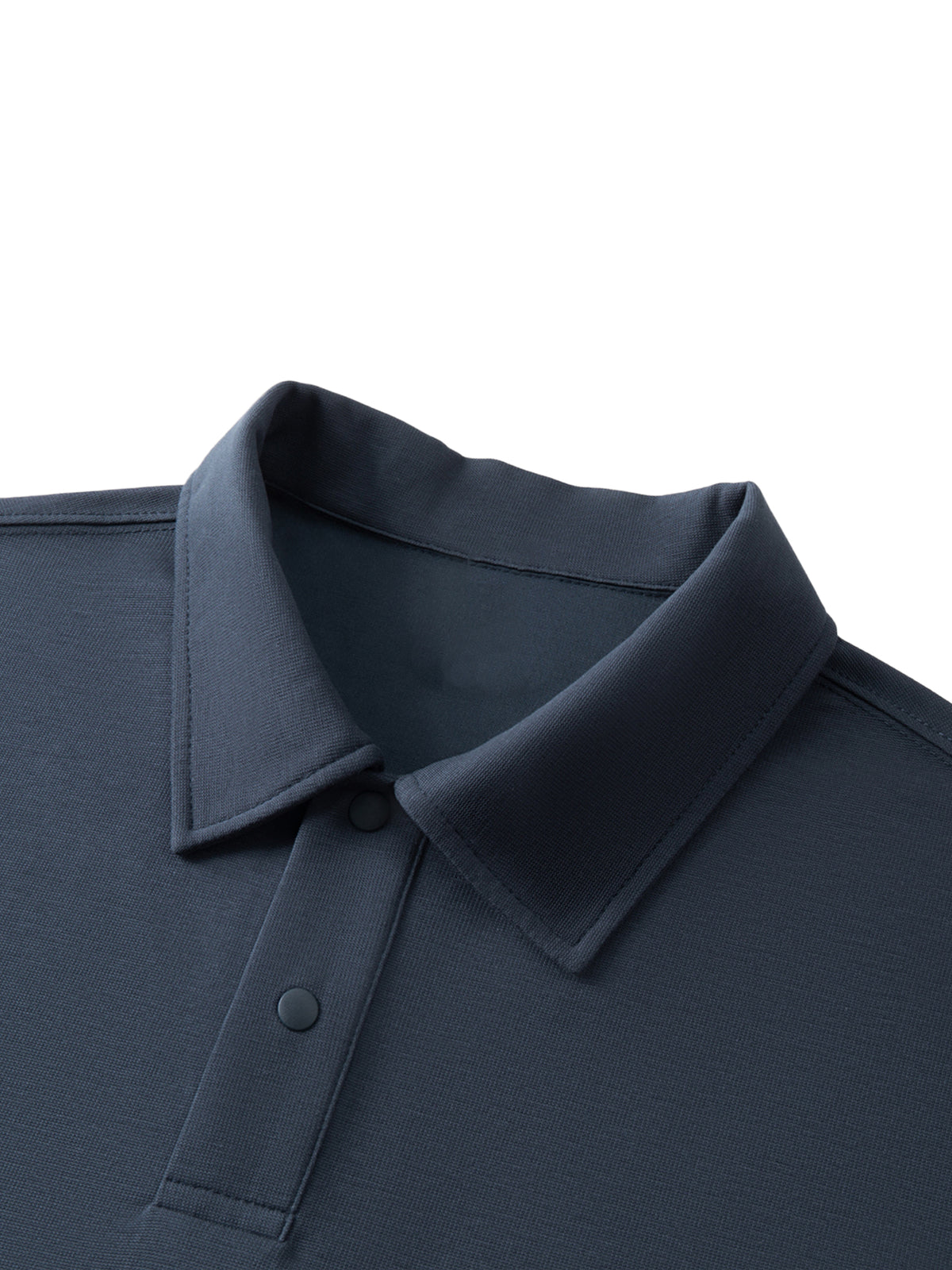 Drop Shoulder Short-Sleeve Polo collar detail